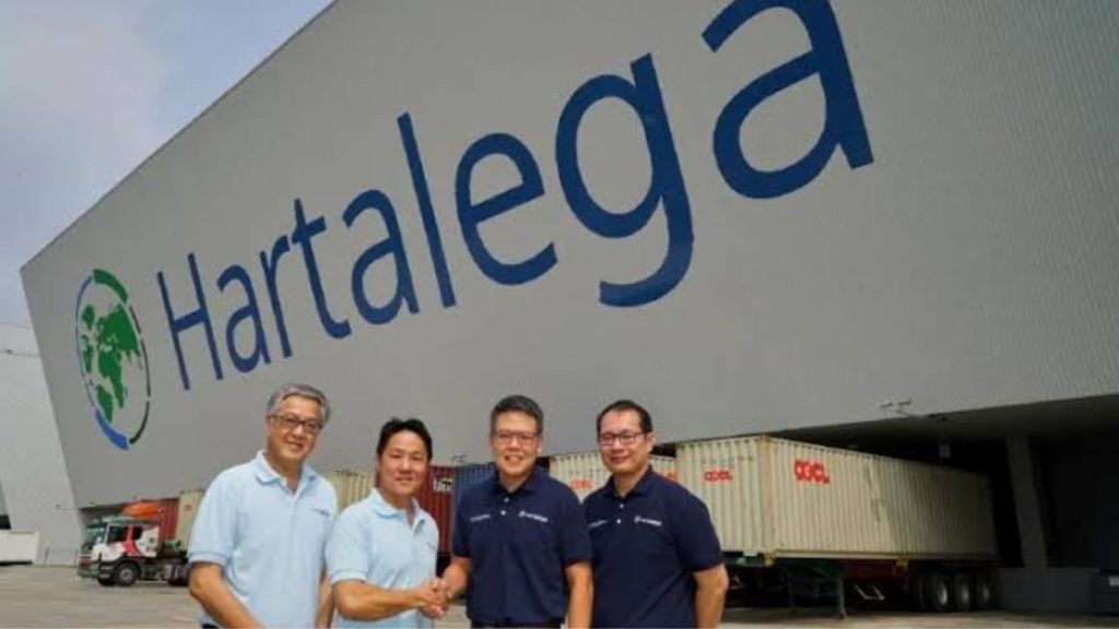 Hartalega team members outside the company’s manufacturing facility in Malaysia
