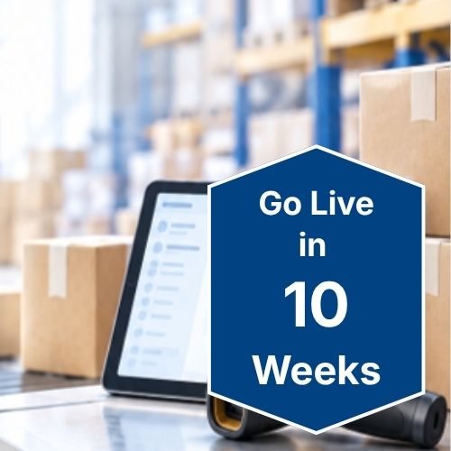 Jumpstart Trade ERP image with a 10-week go-live badge